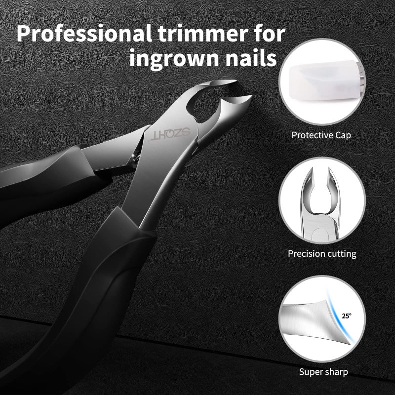 SZQHT Toenail Clippers, Precision Nail Clippers for Thick Toe Nails, Ingrown Toenails Trimmer,Stainless Steel, Includes Safety Tip Cover - Image 2